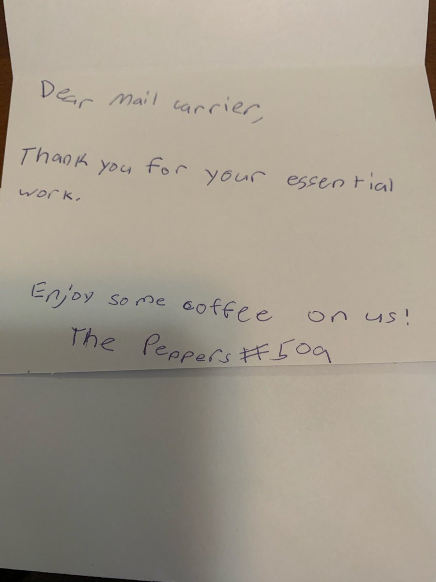 MrsMyser's tweet photo. Thank you to Max and Nicholas for saying thanks to our essential workers...delivery truck drivers! Way to make Millridge proud! #Millridge @mrpalma9 https://t.co/68gRqyWsPo
