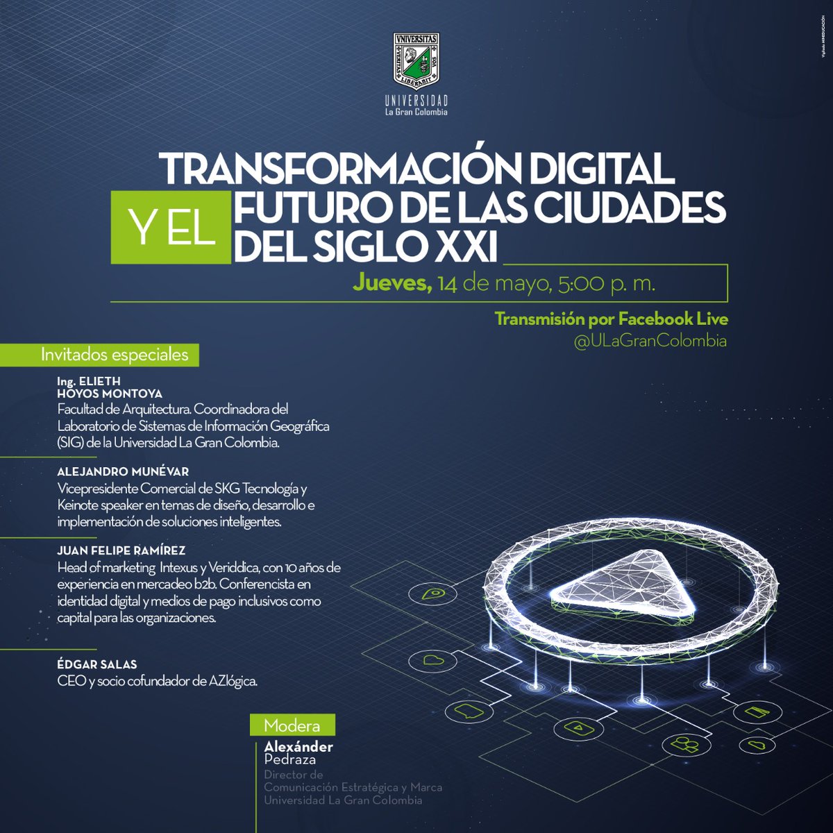Acompáñanos en nuestro webinar de mañana a conocer la transformación digital en pleno siglo XXI. Contaremos con la presencia de expertos en tecnología como @skgtecnologia, @IntexusLa, @veriddica y @azlogica

Te esperamos a las 5 de la tarde en nuestro Facebook Live. ¡No faltes!