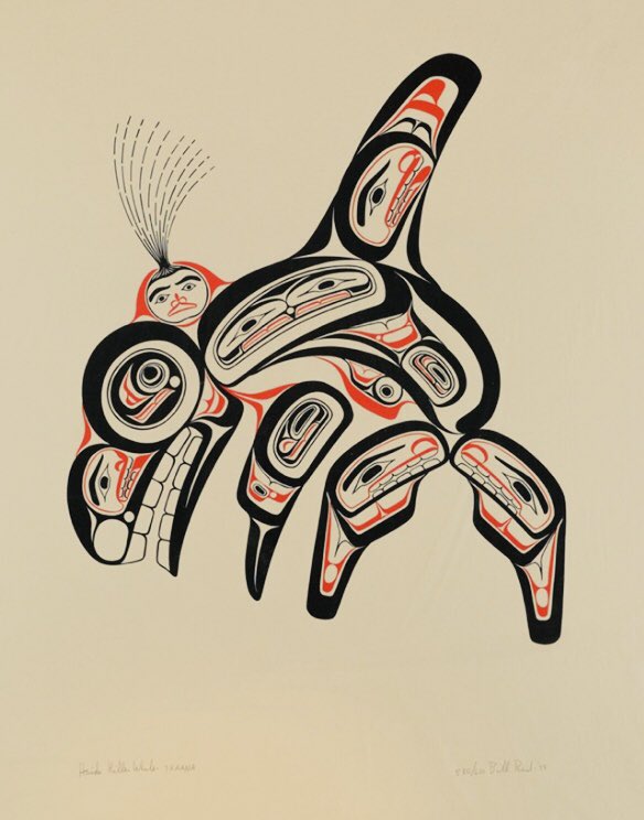 markloriaart's tweet photo. We are reopening our doors on May 19th (adjusted hours - Tues-Sat 12-5 on)! Come and see this classic masterwork print by Bill Reid (Haida) - Haida Killer Whale "Skaana", 1973. We look forward to seeing you! #haidaart #billreidart #northwestcoastart #contemporaryindigenousart https://t.co/297YuyS2ct