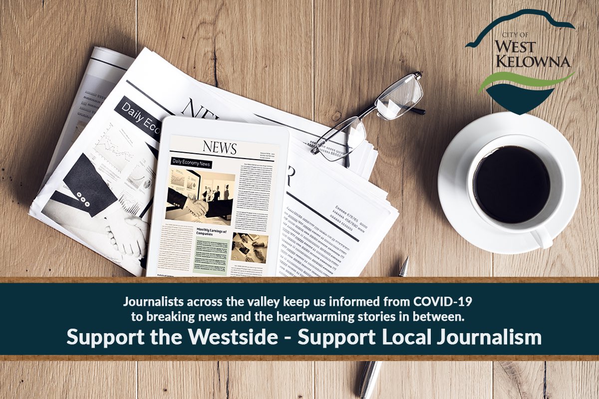 WestKelownaCity's tweet photo. From print to online, radio and T.V., today we celebrate all of the journalists keeping us informed! 

Watch for more of these posts in the days and weeks ahead. #westkelowna #okanagan #supportthewestside #supportlocalnews https://t.co/rpBVJ3kMCz