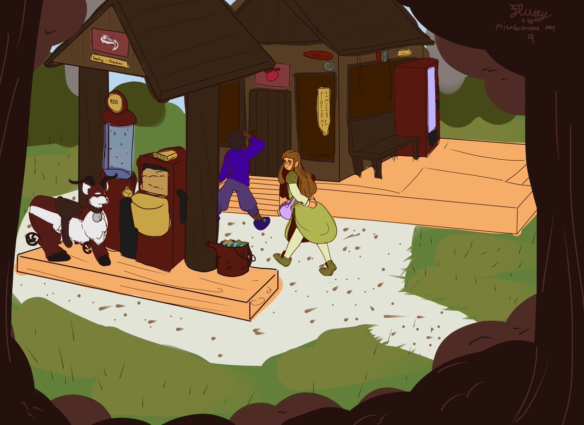 flutter_best's tweet photo. #MisadventureMay Day 9- Magic Cabin in the Woods

Time for a stop at the convenience store. I wonder if they have slushies
#originalcharacters #ArtistOnTwitter https://t.co/ME7r7bqRsj