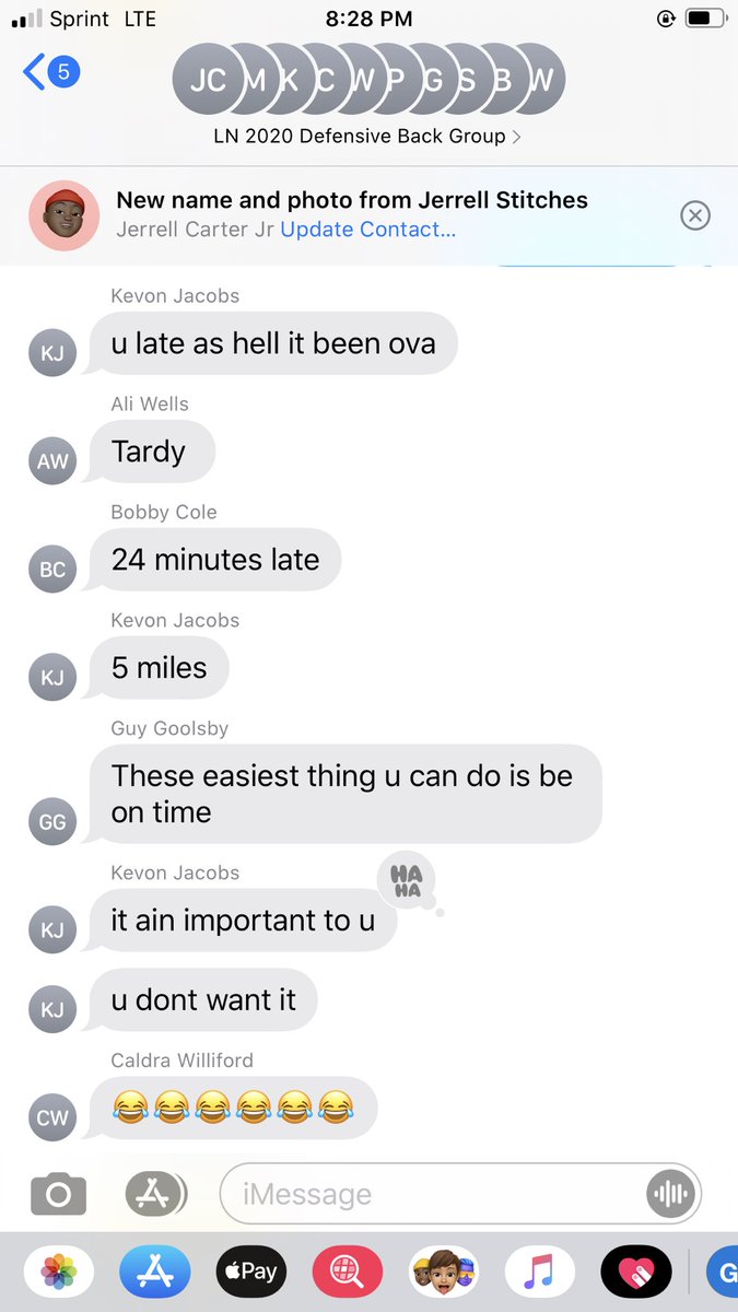 CoachReedLive's tweet photo. I had a zoom meeting I was on and was late to my Zoom meeting with the DB’s. This is how they just talked to me for being late. Cold game https://t.co/hADYZhgWR2
