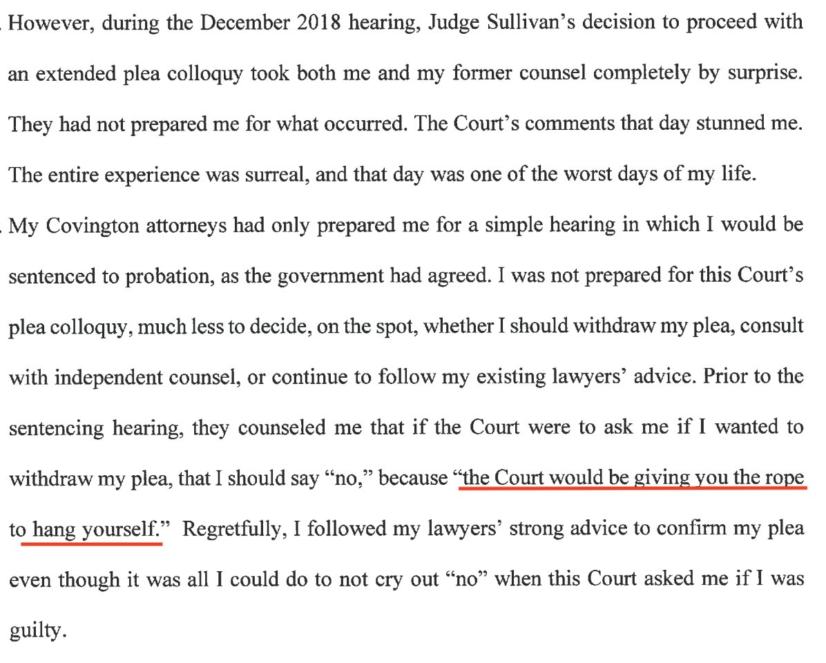 That Covington gave Flynn this warning and Sidney Powell presumably did not says a lot about which is the competent counsel.