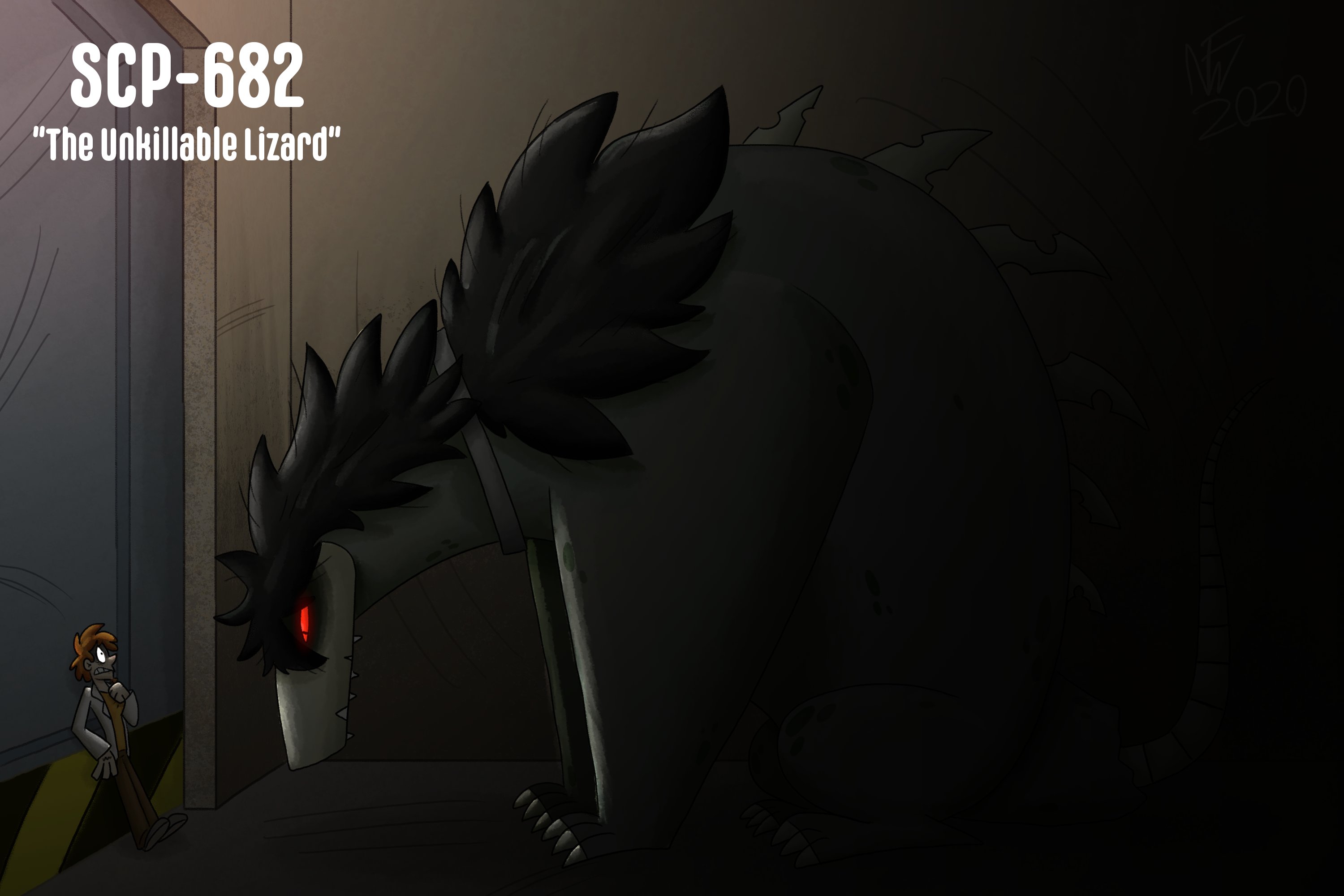 NFWstudios (comms open - 2/4 slots taken) on X: SCP-682, a monstrous  lizard with a deep hatred of all humanity. All attempt to terminate 682  have failed, and each attempt only makes
