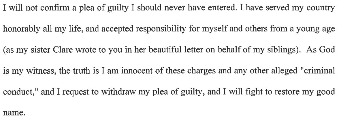 Flynn ends with a claim, basically, that bc he's a General he can't commit a crime (an argument that would be unlikely to appeal to Sullivan).