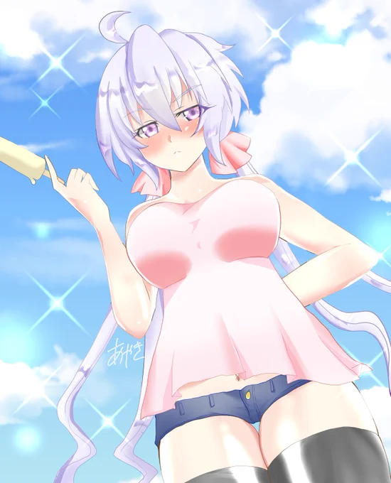 青空の下輝くクリスちゃん 