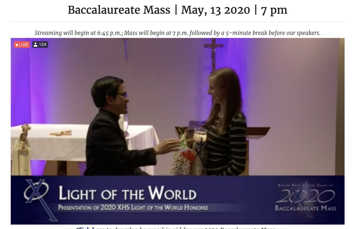 S/O to Student Life Editor Haley Cummings in being the Light of the World recipient. You have inspired my faith and many others at Xavier High School. Thank you for being an incredible witness to Christ!