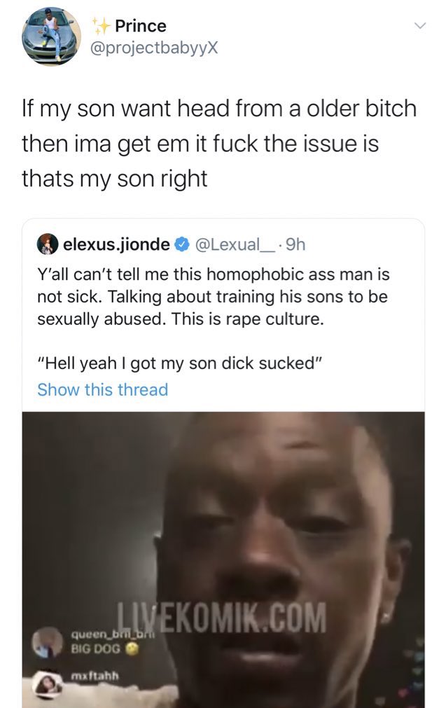 Black m*n showing out