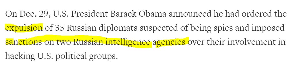 16/ in another contemporary article (Reuters)  https://www.reuters.com/article/us-usa-trump-russia/trump-adviser-had-five-calls-with-russian-envoy-on-day-of-sanctions-sources-idUSKBN14X1YX, "expulsion" of diplomats and "sanctions" on intel agencies are distinct measures