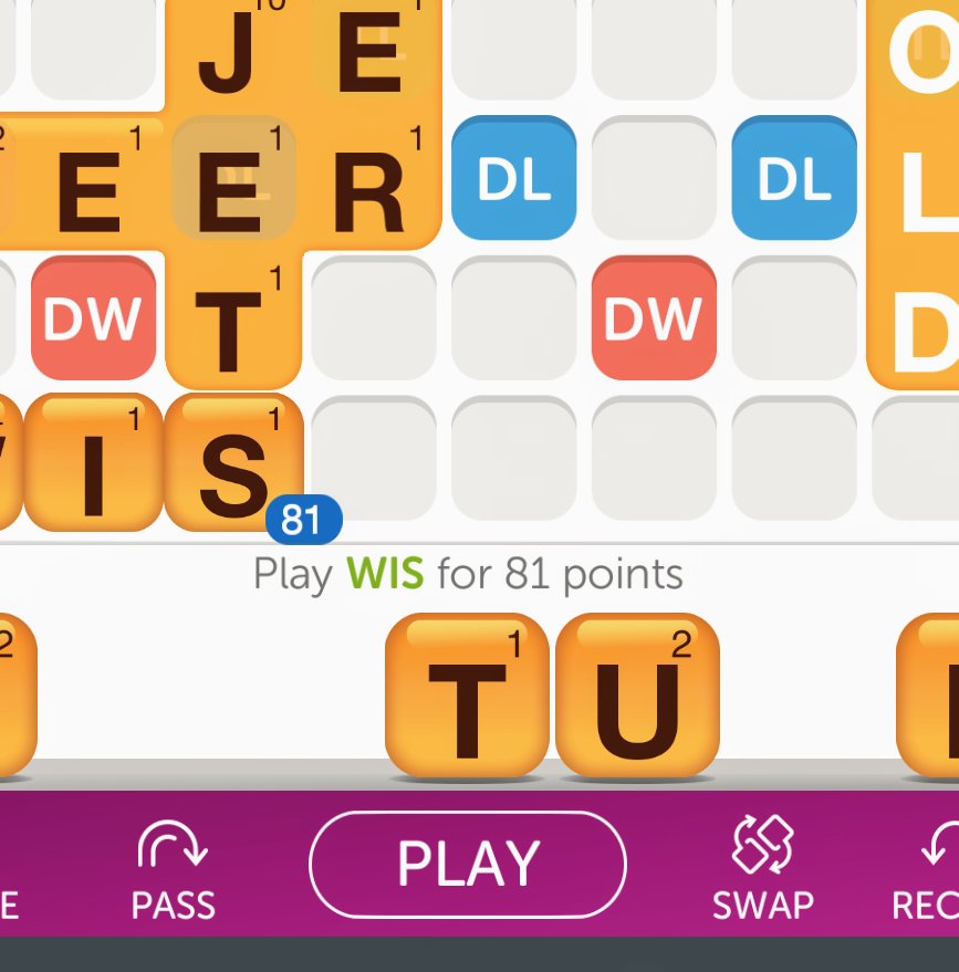 TheWingsExpert's tweet image. I&apos;m a #scrabble machine!
#81points