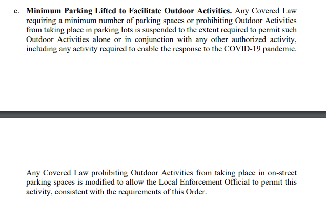 <a href="/GovNedLamont/">Governor Ned Lamont</a> of CT just signed an executive order which suspends the parking requirements which hinder outdoor activities in parking lots. 

<a href="/OregonGovBrown/">Governor Kate Brown</a>, can you help Oregon lead the way with a progressive step like this? <a href="/OregonDOT/">OregonDOT</a> <a href="/SunrisePDX/">Sunrise Movement PDX 🌅</a> <a href="/pdxshoupistas/">Portlanders for Parking Reform</a> <a href="/Parking_Reform/">Parking Reform Network</a>