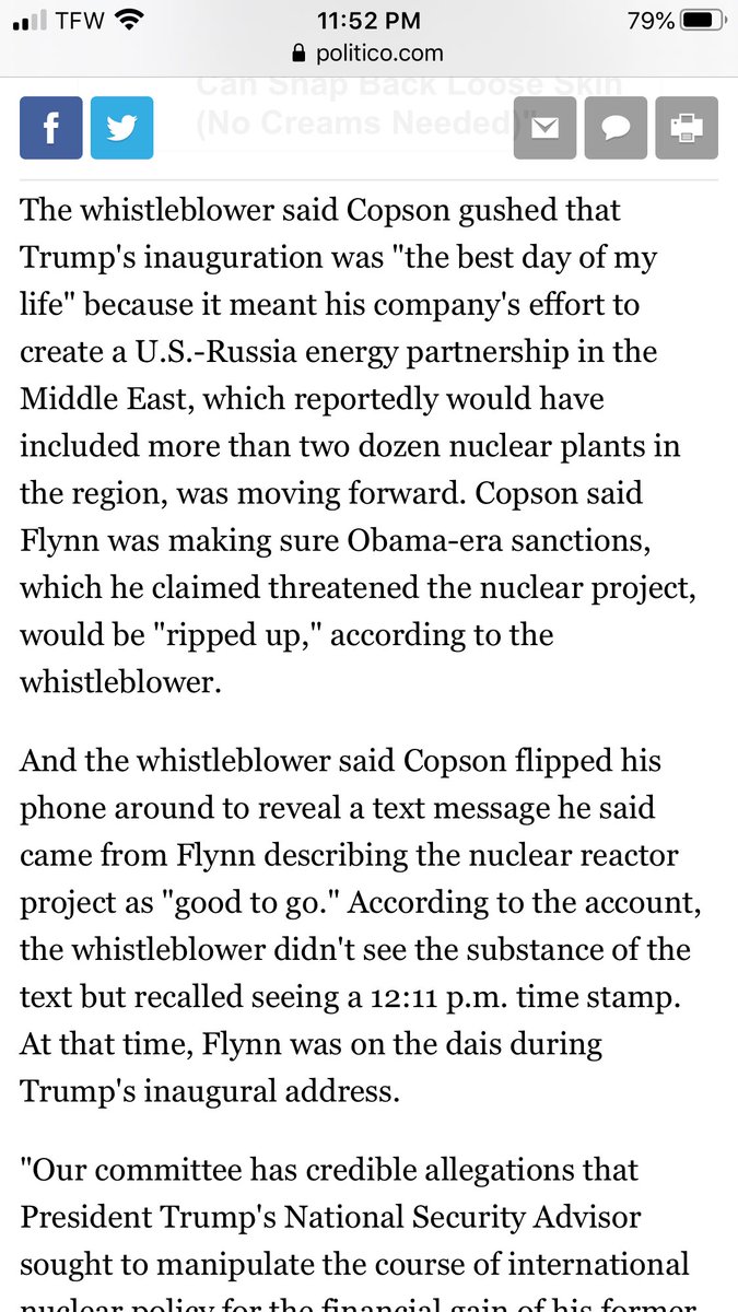 Flynn was so excited that they all pulled this off that he couldn’t help himself and was texting as trump was giving his inauguration speech. “Good to go” aka Can you believe we did it?  https://twitter.com/trcfwtt/status/1137182319100538880?s=21