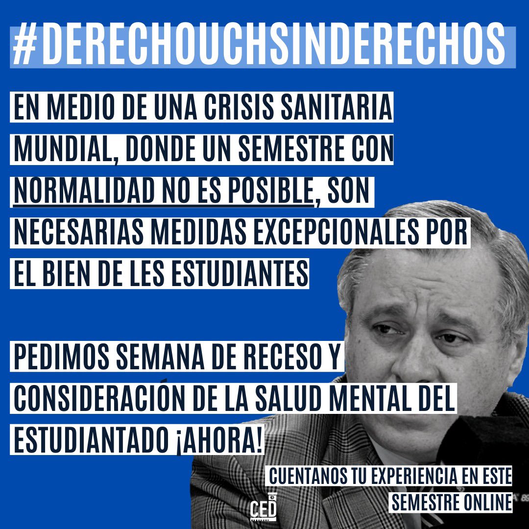 swiftieuch's tweet photo. psicólogos en todo el mundo hablando sobre lo fragil que se vuelve la salud mental en cuarentena
¿qué han hecho nuestrxs profesores? subir la cantidad de lecturas y  pedir asistencia obligatoria
¿qué ha hecho PRT contra eso? NADA #DerechoUchSinDerechos https://t.co/UY9KyfPYN0