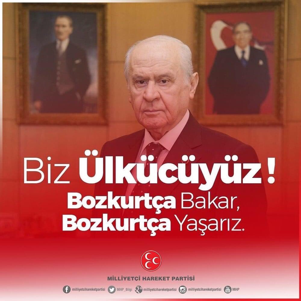 'Biz Ülkücüyüz, Bozkurtça Bakar, Bozkurtça Yaşarız.'
Lider Devlet Bahçeli 🇹🇷

#ÜlkücüHesaplarYanYana