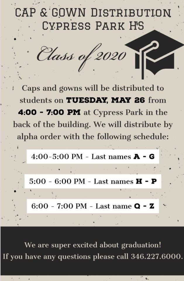 #Seniors2020, deadline to purchase your cap and gown 🎓 is THIS Friday, May 15! ⏰

🖥Go to balfourgrad.com to get yours TODAY!

See below for pick up info. Let’s do this! #RiseUp