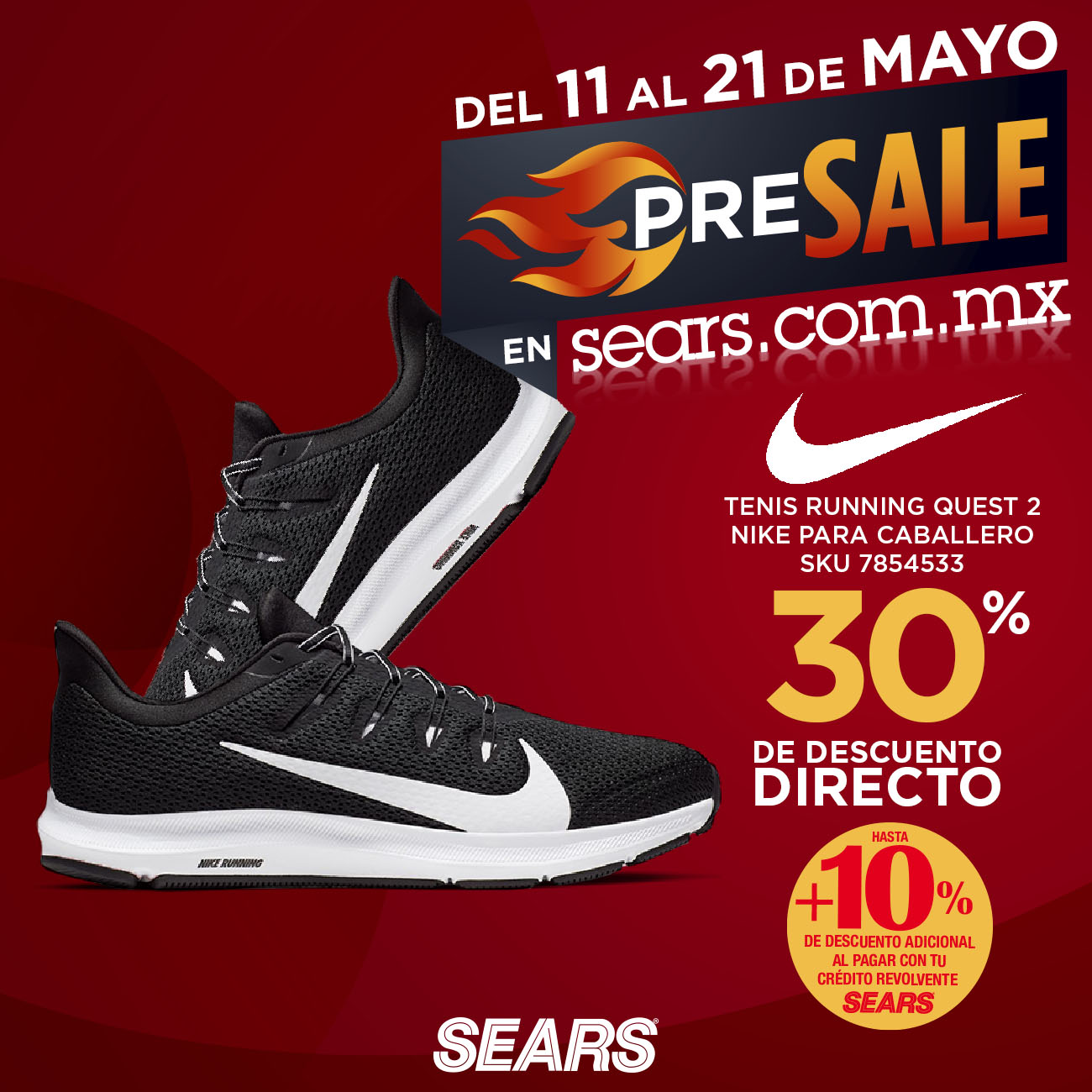 Sears on "¡Compra tus tenis #Nike ahora! Aprovecha nuestro #PreSale🔥. Da clic aquí ✨👉 https://t.co/BBShgbZ2Jm Vigencia del 11 al 21 de mayo 2020. Promoción válida solo en Sears internet.