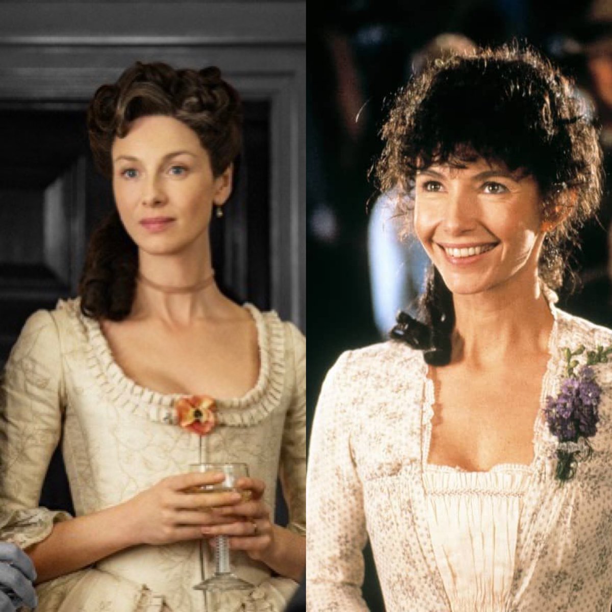 RealLivManning's tweet photo. ⁦@caitrionambalfe⁩ in a reprisal of ⁦@BacktotheFuture⁩ III? I’m not sure I could find a better photo! #BackToTheFuture #outlander #notthesametimeperiod #butitsok https://t.co/3npdr6TWJ8
