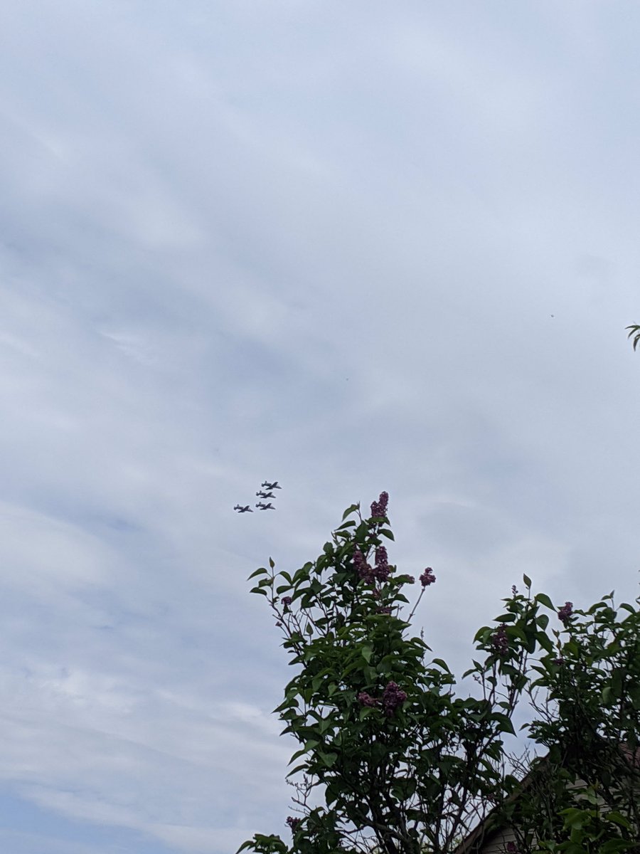 MrDeeMarler's tweet photo. This is what happens when you give your e-learning a twist. I challenged my students to take a picture of the Indiana National Guard fly over. It probably did not hurt that I told them I would replace their lowest grade. #legacymatters @KHS_KTECH @Kats_Principal https://t.co/DeVeN1UfKH