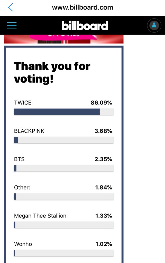 Safikah91's tweet photo. @billboard @DojaCat @theestallion @JYPETWICE @Hozier Okey once &amp; @JYPETWICE let’s gooooo vote them https://t.co/iQBhyvDDed