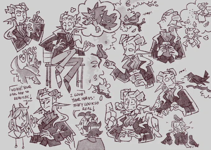 two sketch pages done for @Kabirdie_ ! I always get carried away filling up pages as much as I can ^_^;; 