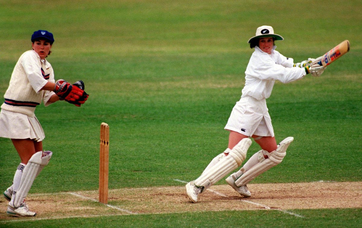 First Woman: New Zealand’s Kirsty Flavell was the first woman to score a double century in Test cricket. Flavell scored a magnificent 204 in the second innings against England at North Marine Road, Scarborough, in 1996.  #Cricket