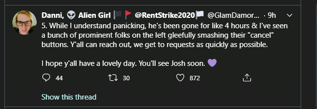 it has been: nine (9) hours since the return of josh was foretold