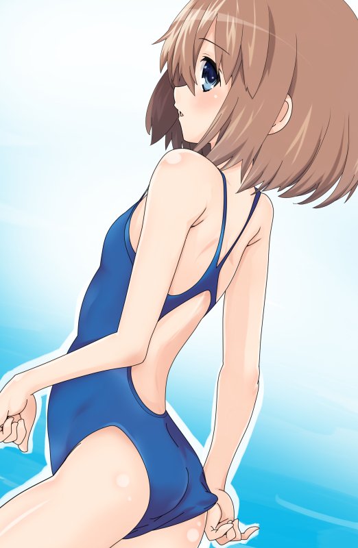 "I-Is this swimsuit a bit too tight...?"
