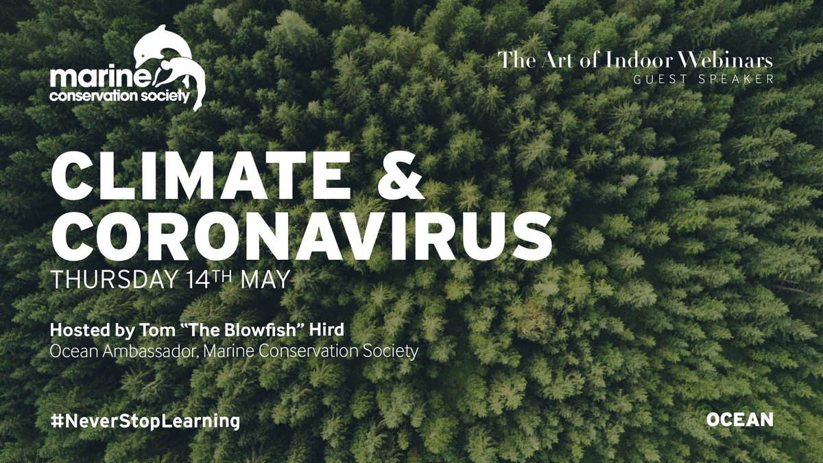 It's today! Tune in and hear from <a href="/TheBlowfish/">The Blowfish</a> about the impact of hitting pause on modern life to the #environment and how we should treat these bizarre times as a learning exercise. Register here: oceanoutdoor.com/webinars/ 
<a href="/mcsuk/">Marine Conservation Society</a> #NeverStopLearning #StopThePlasticTide