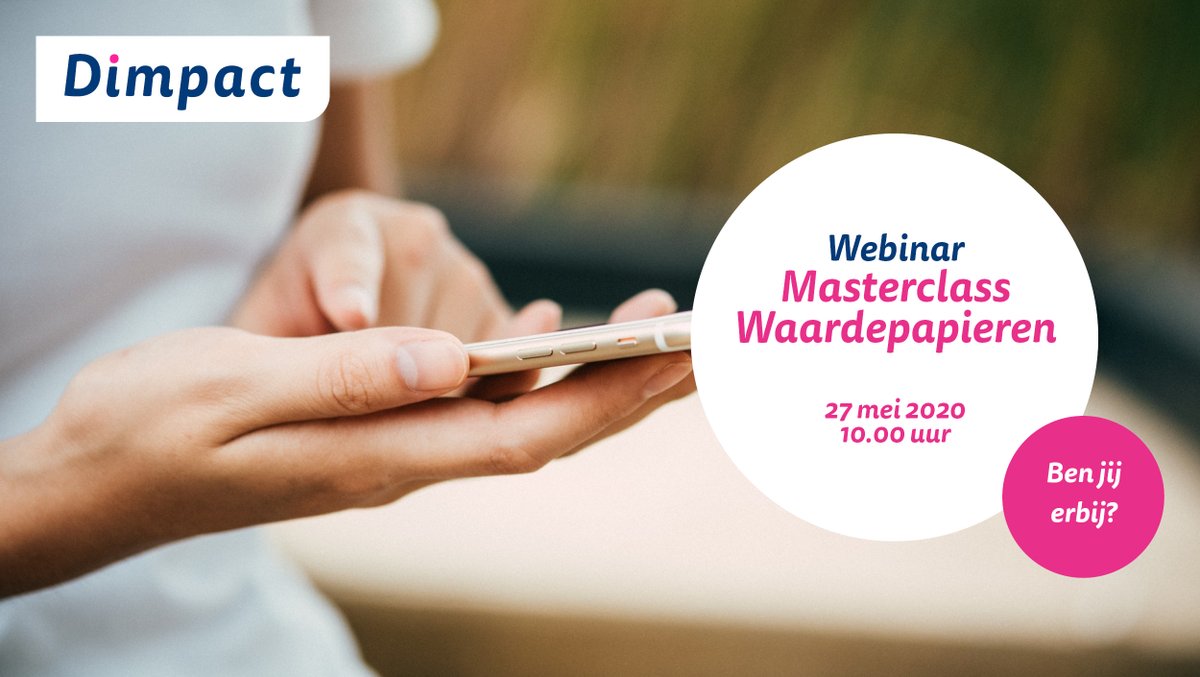 Tijdens de online masterclass op 27 mei maak je op een snelle en inspirerende manier kennis met de ontwikkelde toepassing voor digitale waardepapieren. En je ontdekt hoe deze eenvoudig herbruikbaar is voor gemeenten. Meld je hier aan: dimpact.nl/events/online-…