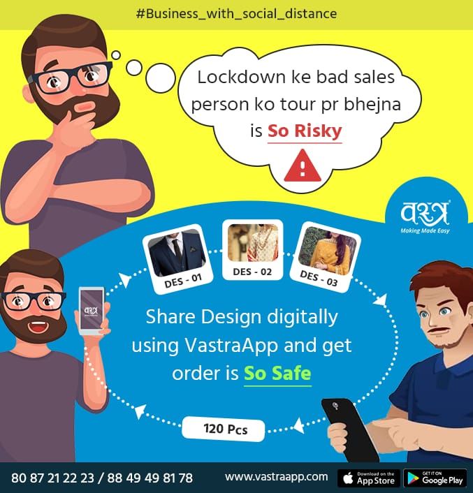 vastraapp's tweet photo. Keep your Sales Person and Customer safe with digital sales order form using VastraApp.
Download now!
#VastraApp #Digital #JobSlip #SalesOrder #SafetyFirst #Contactless #Business
#paperless #Vyapari #apparel #garment #surattextile #fabric #maskatimarket #kurti #suit #karigar https://t.co/qFB27zRmVB