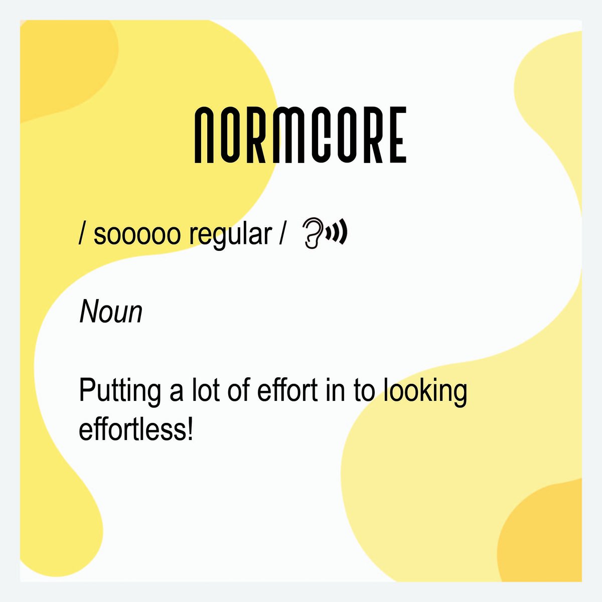 AmazonFashionIn's tweet photo. The fashion world is full of fancy & stylish words! #StyleSpeak is a peak into what they mean!
And now that you are one word wiser, tag a friend who is a Normcore pro & spread the word.
#AmazonFashion #TogetherForIndia #AmazonLoves #HarPalFashionable #WFH #StayHome #StaySafe https://t.co/GQ2yPcPiwQ
