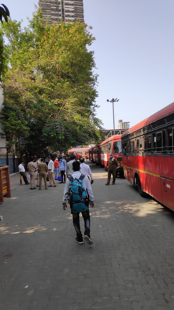 rahulpatinge's tweet photo. Finally reached home @mumbai
Thank you @MumbaiPolice, @CPMumbaiPolice, @MyMsrtc @mybmc @CMOMaharashtra @RailMinIndia
Well planned BEST and MSRTC buses from Mumbai Central Station.
Full Checkup done at station with sensitization with maintaining social distance. https://t.co/rzzfFAYzEK