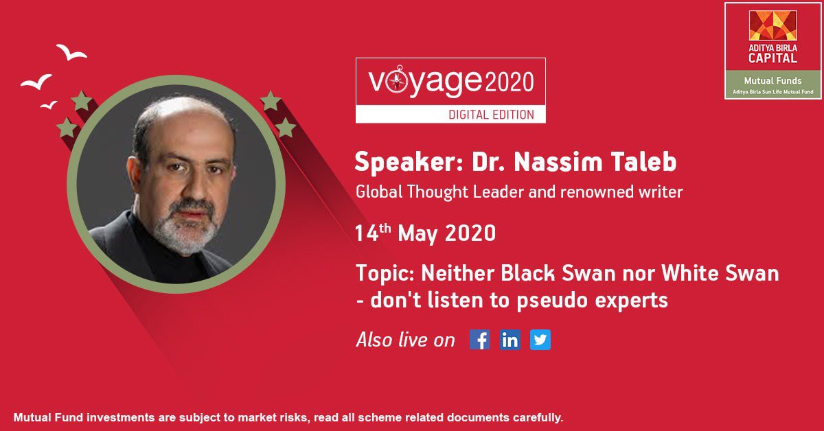 vaibhavchugh's tweet photo. For more than 25 years, the AMC and its people who truly have had skin in the game, are elated to have @nntaleb as one of the speaker in #Voyage2020 @abcabslmf

He has authored books like #SkinIntheGame #TheBlackswan 

Looking forward to hear global thought leader @nntaleb https://t.co/Wd96WC0Dxd