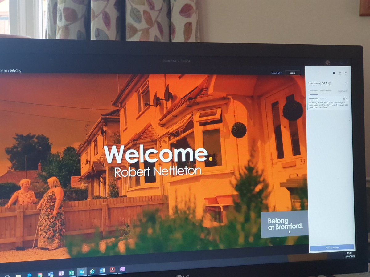 myhousinghat's tweet photo. Fab to be pushing the comms technology for our full year briefing.. CEO Robert and the execs coming down the tinterweb pipes to talk to 1400 + colleagues at home real-time and take questions from colleagues #lockdown #workingfromhome #stayingsafe https://t.co/VLJEl39RZ4