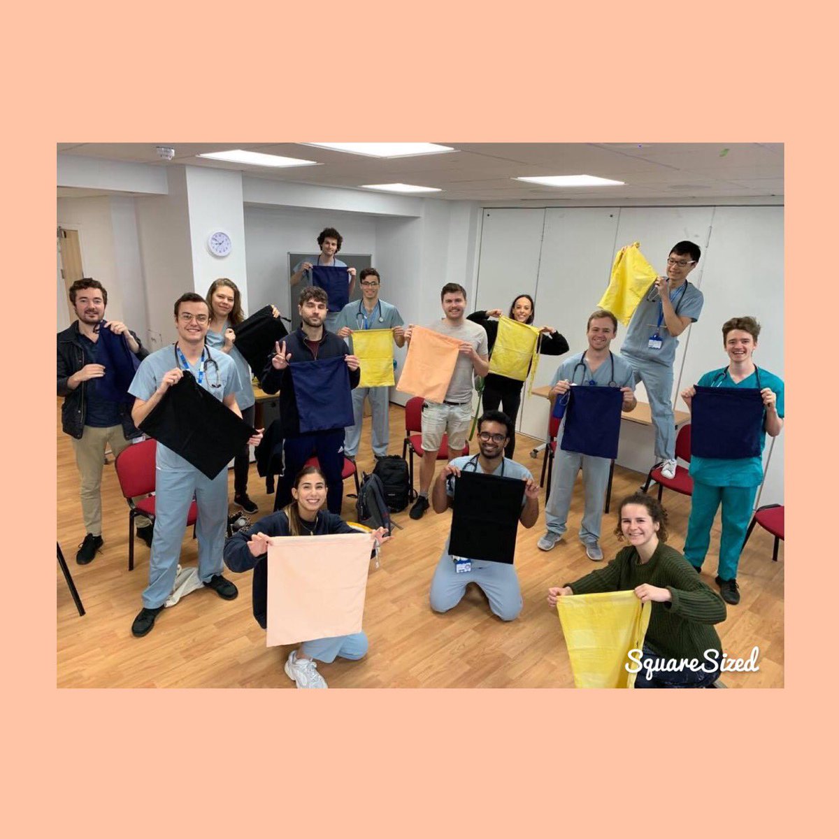 scrubsfor's tweet photo. The amazing team at North Middlesex hospital with their scrubs bags 💙💛🧡 .
.
.
.
.
#dressthenhs #scrubhubfamily #scrubhubclub #helpournhs #nhsscrubs #community #NHS #newham #eastlondon #PPE #meetthemaker https://t.co/FWAvISa8mS