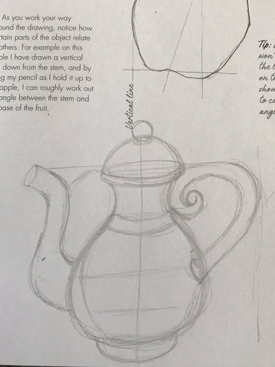 eveangel2001's tweet photo. Today’s challenge Draw an everyday object and this time,pay particular attention to measuring the distances &amp; angles by eye @Tcsoa_Art @tcsoahl @PKCEducation https://t.co/rv2wRXZaIn