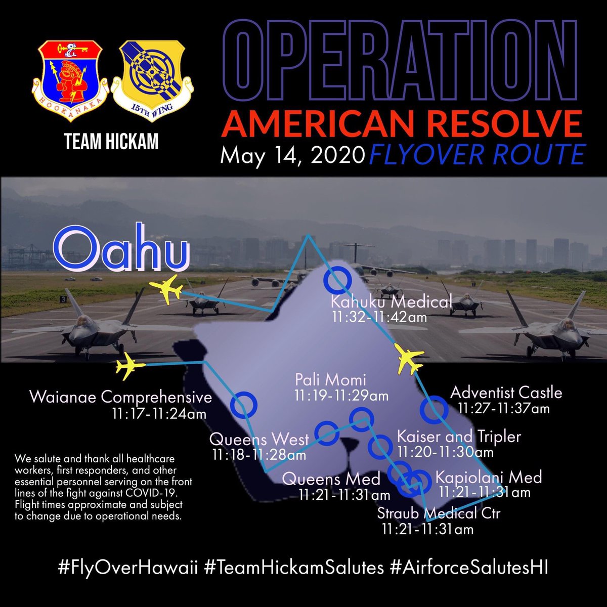 HawaiiAviation's tweet photo. @KimagureGolf9 @Airsquad9 We have a flyover scheduled tomorrow but 
 it’s by the HIANG. #FlyOverHawaii  @HiAirGuard https://t.co/upssZvnHSN