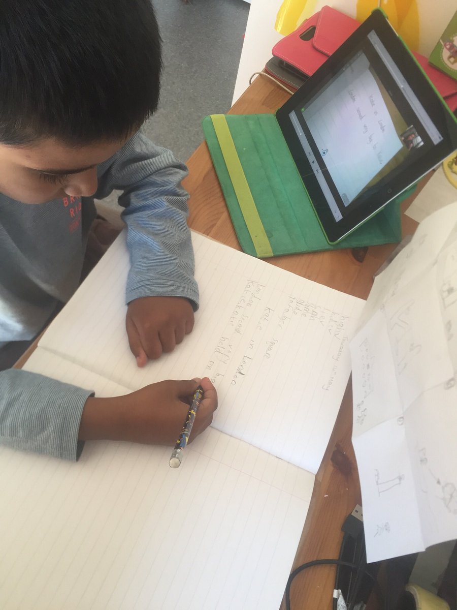 RenaDaudia's tweet image. @latimerprimary Viaan is working very hard this morning writing the story ‘Katie in London” using his story map #goodconcentration #classHC #oakacademylearning #proudparent