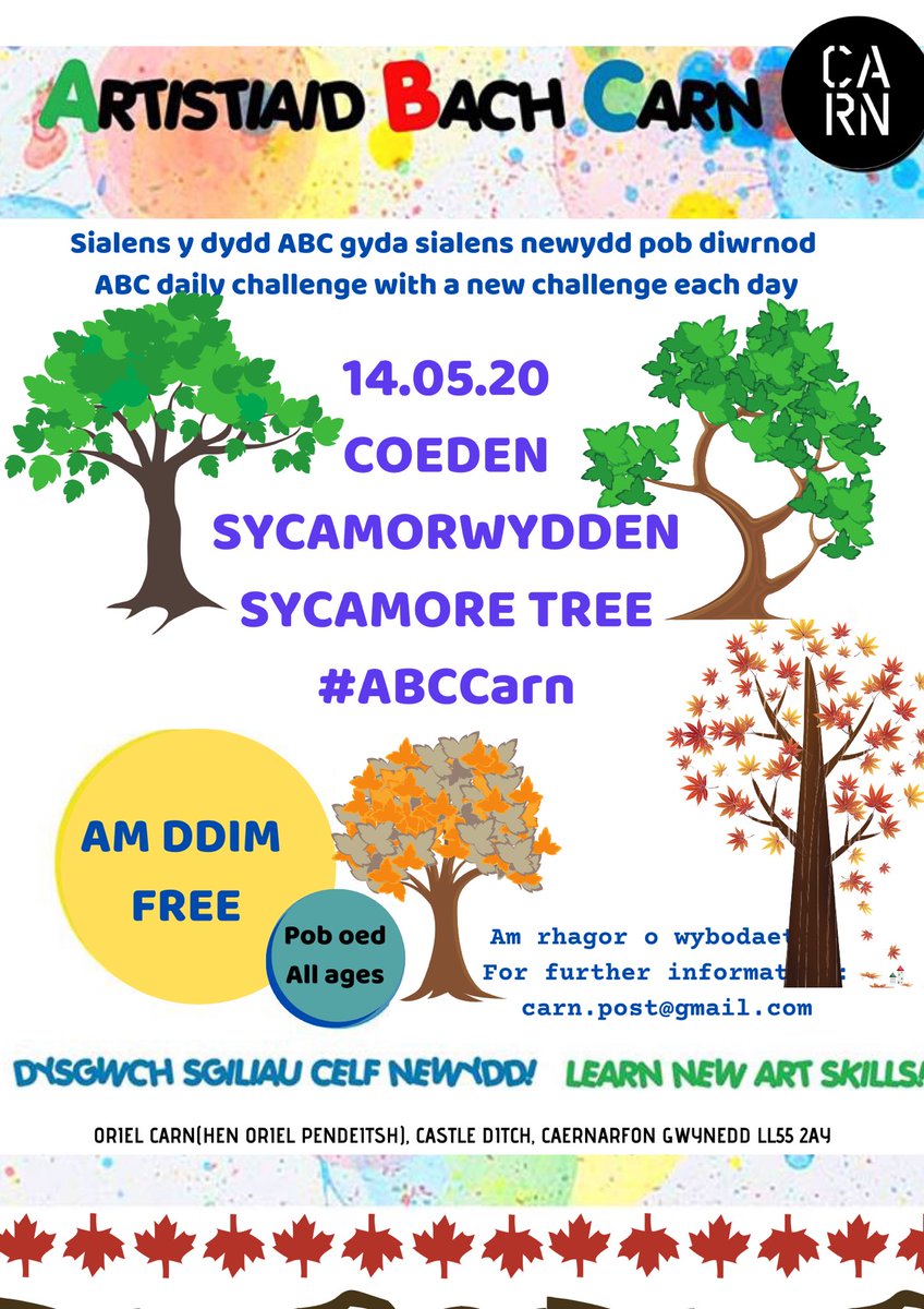 carn_celf's tweet photo. Today’s #abccarn challenge is SYCAMORE TREE 🌳🌳
Everyone welcome to join in 😊Enjoy!
#abccarn #carncelf #carncaernarfon #create #art #artwithkids #thingstodo #StayHomeSaveLives https://t.co/HA9FOKYJxu