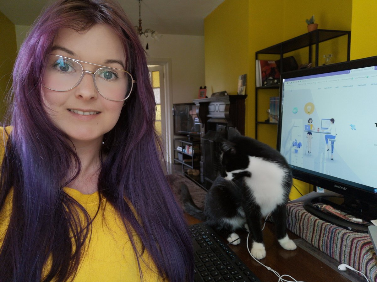 First up is our graphic designer and digital marketer Justine. Justine is enjoying working from home, with her new coworker and loves how she can wear her slippers while working. A con is that it is hard to separate home life from work life. #meattheteamthursdays #workingfromhome