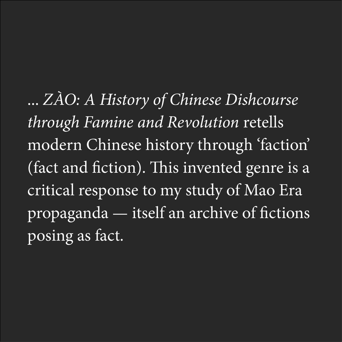 "'ZÀO' retells modern Chinese history through ‘faction’ (fact and fiction). This invented genre is a critical response to my study of Mao Era propaganda"
Siri Lee

ART ANYWHERE? 2020
Online symposium
artanywhere.net

#artisttalk
#artsymposium
#onlinesymposium