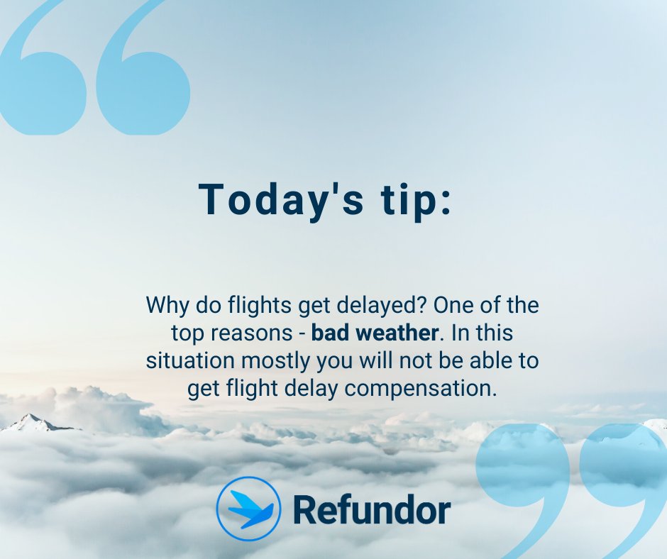 refundor's tweet photo. At the same time - if it's because of technical problems with the airplane, mostly you will be entitled to flight delay compensation. #traveltips #Refundor https://t.co/lGoG3fUY90