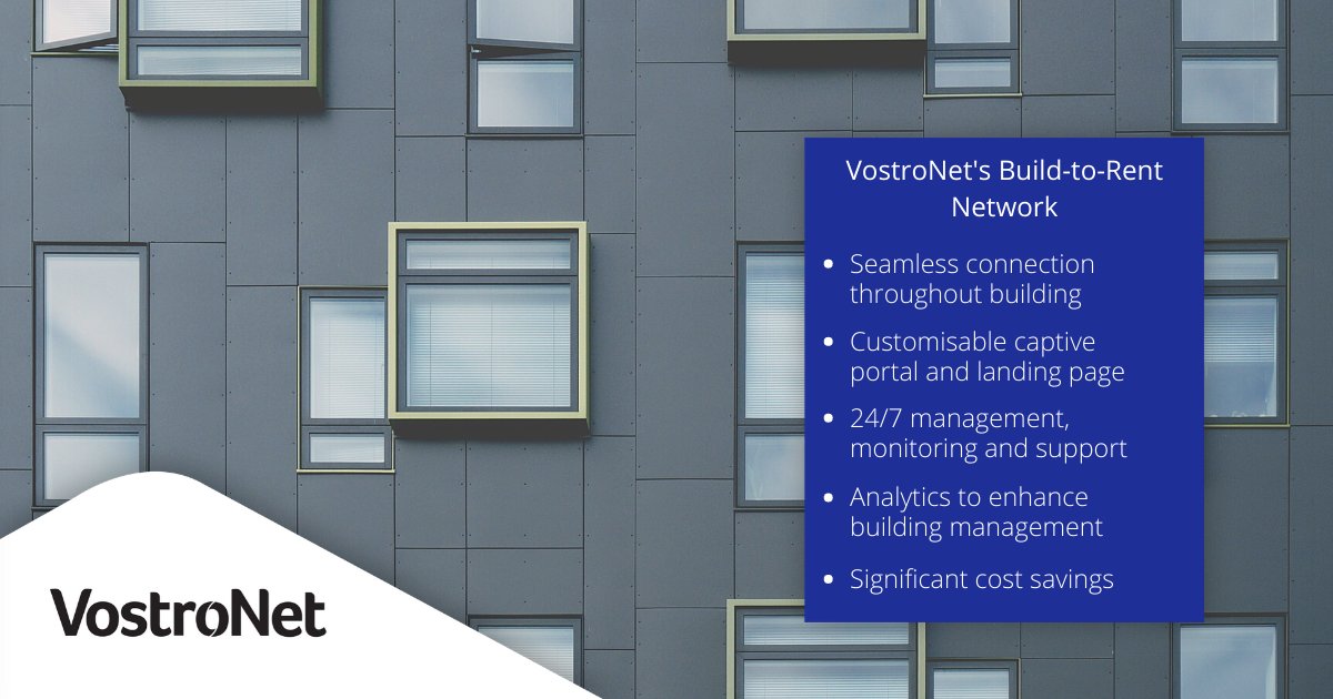 VostroNet's tweet photo. VostroNet’s tailored build-to-rent network!

Building-wide fibre internet and Wi-Fi mesh. Perfect for the easy coming-and-going of residents. Smarter Internet. 

#vostronet #buildtorent #fibreinternet #highspeed #wifi #connectedliving https://t.co/9pMTfw3vWo