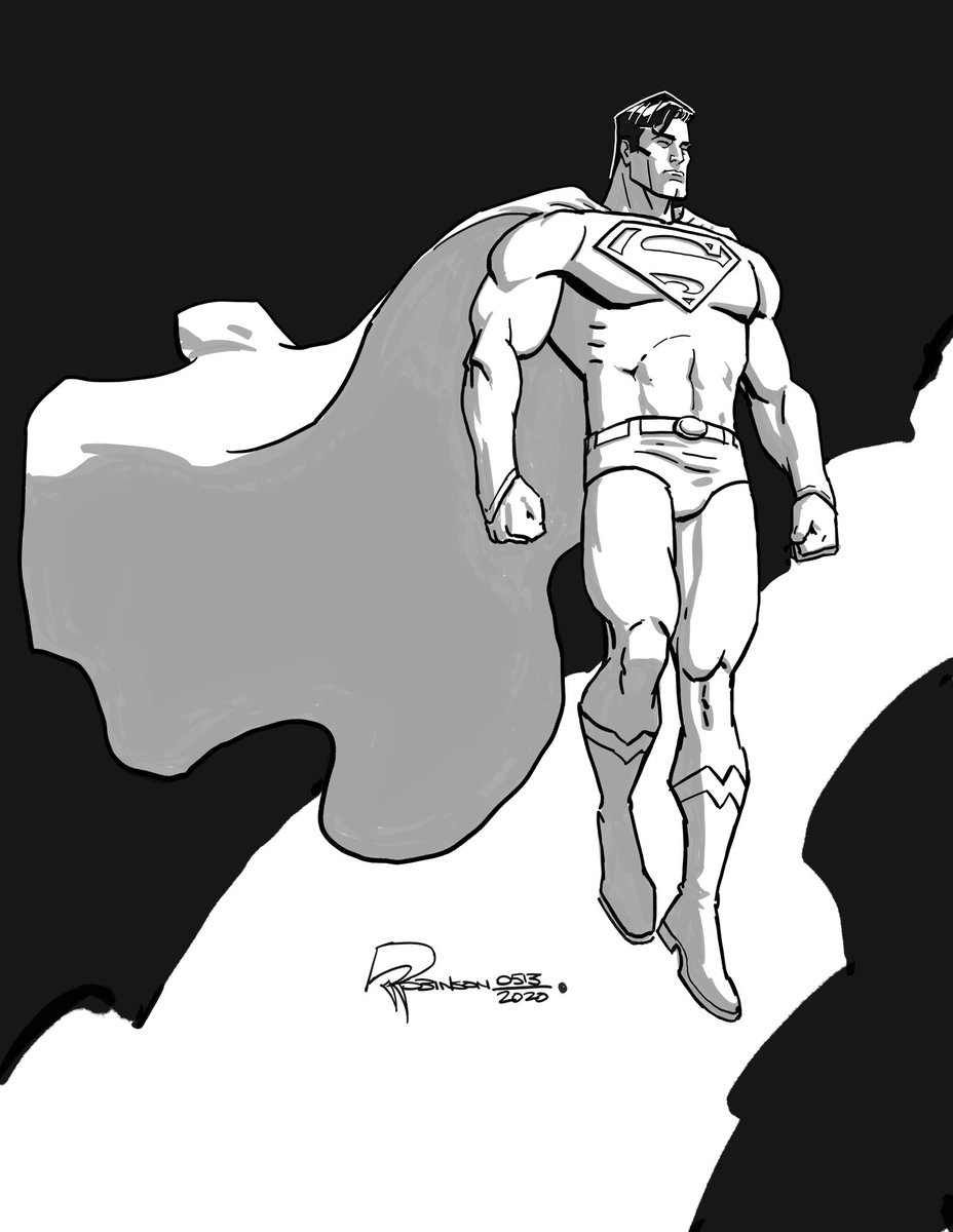 It’s been a while. I’m having fun #drawing #Superman in #Procreate . I’m getting inspired by #AlexToth right now so I’m giving the line art a Toth vibe to it.
 #DCcomics #DCU #sketch #digitaldrawing #RogerRobinson #JusticeLeague #JL #JLA #Comics #Comicbooks #sketches