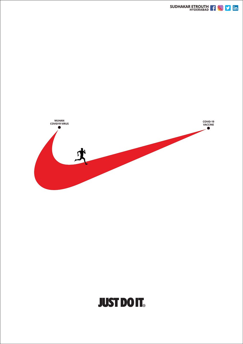 sudhakaretrouth's tweet photo. SCIENTISTS AROUND THE WORLD ARE SCRAMBLING TO FIND A VACCINE -  THE ULTIMATE COVID-19 PANACEA. Just do it.
#nike @Nike @nikefootball @nikestore @nikebasketball @AlrtCoronaVirus #justdoit @StarSportsIndia @sudhakaretrouth https://t.co/IVOidOmj55