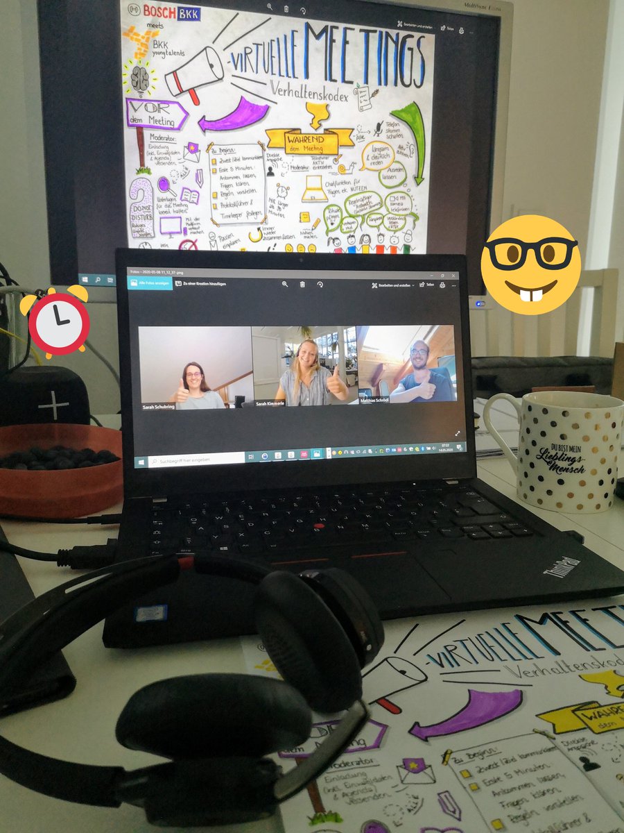 😴Morgenstund hat Gold im Mund 🌞Tipps zu #virtuelleMeetings und wie man mit seinem Team auch virtuell gut Zusammenarbeiten kann gibt's heute von den <a href="/bkkyoungtalents/">BKKyoungtalents</a> der #BoschBKK 💡