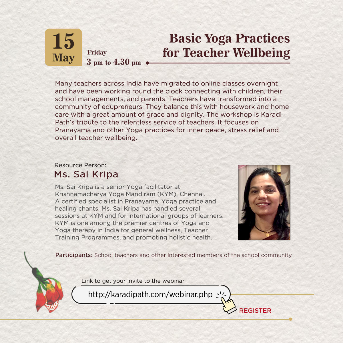 KaradiPath's tweet image. Join us for Karadi Path&apos;s Empowered Educator Webinar Series, starting today! :D 
#karadipath #deepcomprehension #deeplearning #teacherwellbeing #raisingreaders