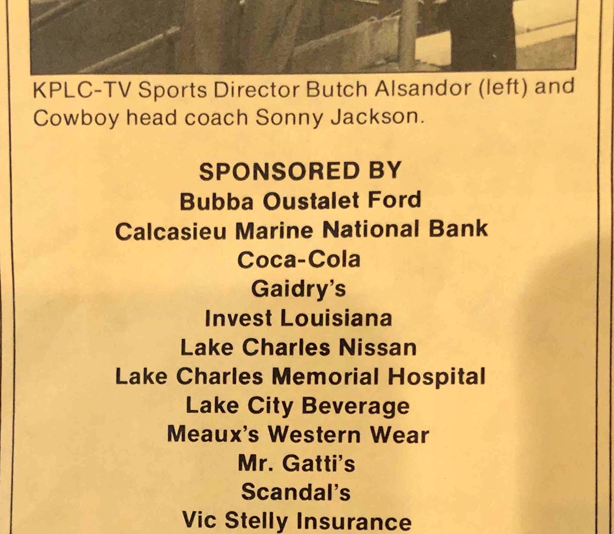 ButchAlsandor's tweet photo. #tbt—
Throwing it way back! @McNeeseFootball fans might remember this. Working with head coach Sonny Jackson was a blast! We had a great time.😊🏈 #mcneese #highlightshow #underthelights #cowboys @SouthlandSports @coachjweevils https://t.co/T7HU05AWD0