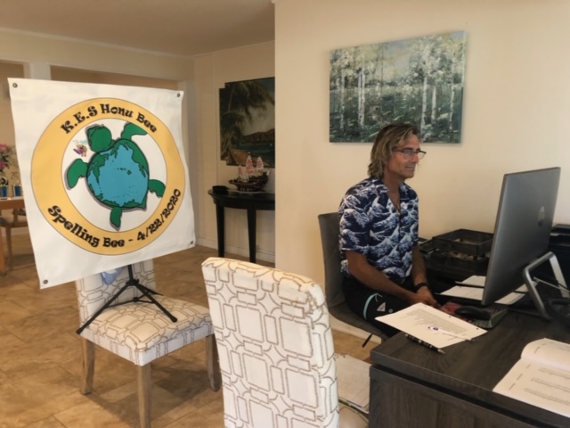 A Global Pandemic was not going to stop Dr. Mike Jaffe, proud parent, PTSA Vice President, and SCC Member from seeing the Honu Bee through at Kailua Elementary School. Our students demonstrated hard work, resiliency, flexibility and awesome spelling skills! Mahalo Dr. Jaffe!