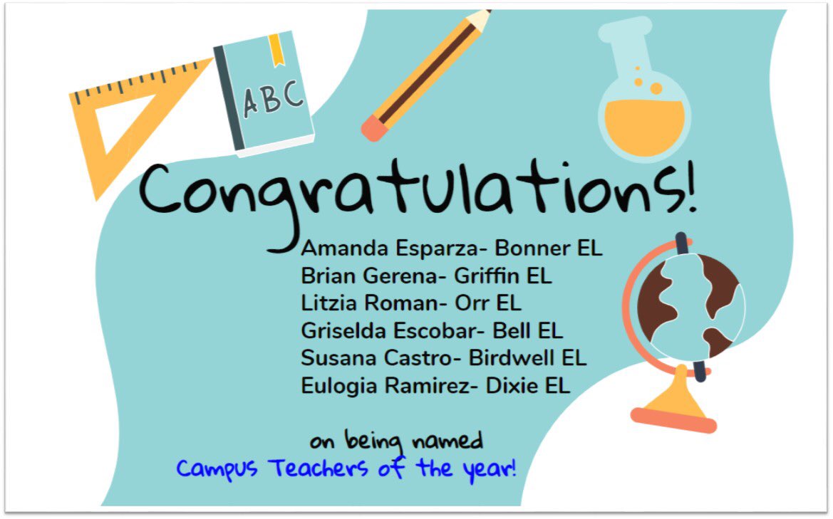 Please help us celebrate and congratulate our Bilingual teachers who have been named Campus Teachers of the Year! We are so proud! They embrace their Language Learners through quality instruction to promote successful student outcomes every single day! #EmbracingELs